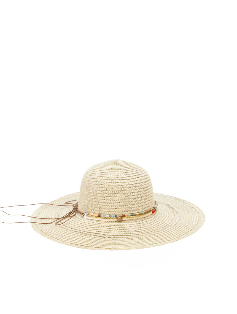 Chapeau en paille à chaîne